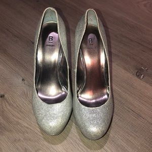 BAKERS Silver Glitter Heels